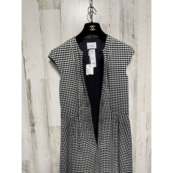 Akris Punto Patterned Sleeveless Midaxi Dress Size 8 Dots Navy NWT $1190 - Picture 10 of 16